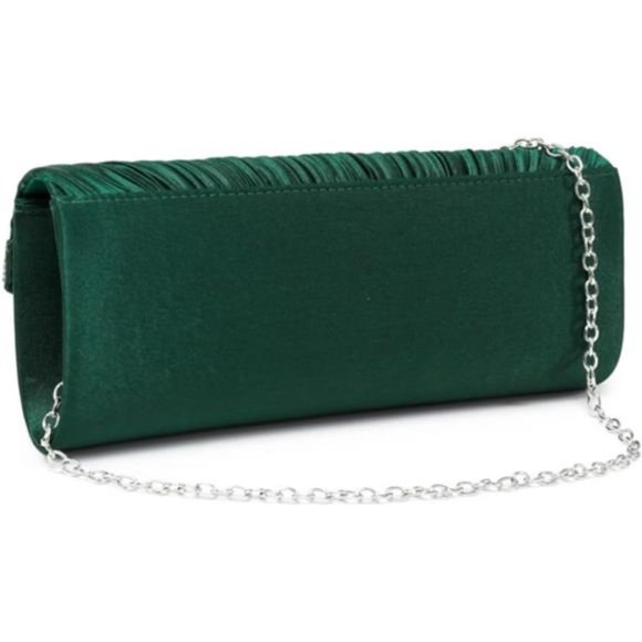 Evening Clutch Crossbody Bag Green Purse Wedding Handbag Party Prom Bridal Gift - Picture 7 of 10